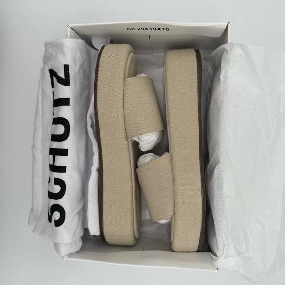 New Schutz Yara Platform Sandals Beige - Picture 11 of 11